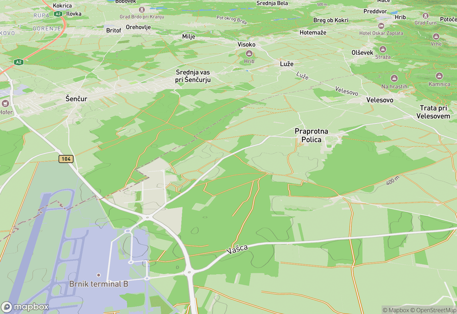 Map showing the location of Parking Ahčin